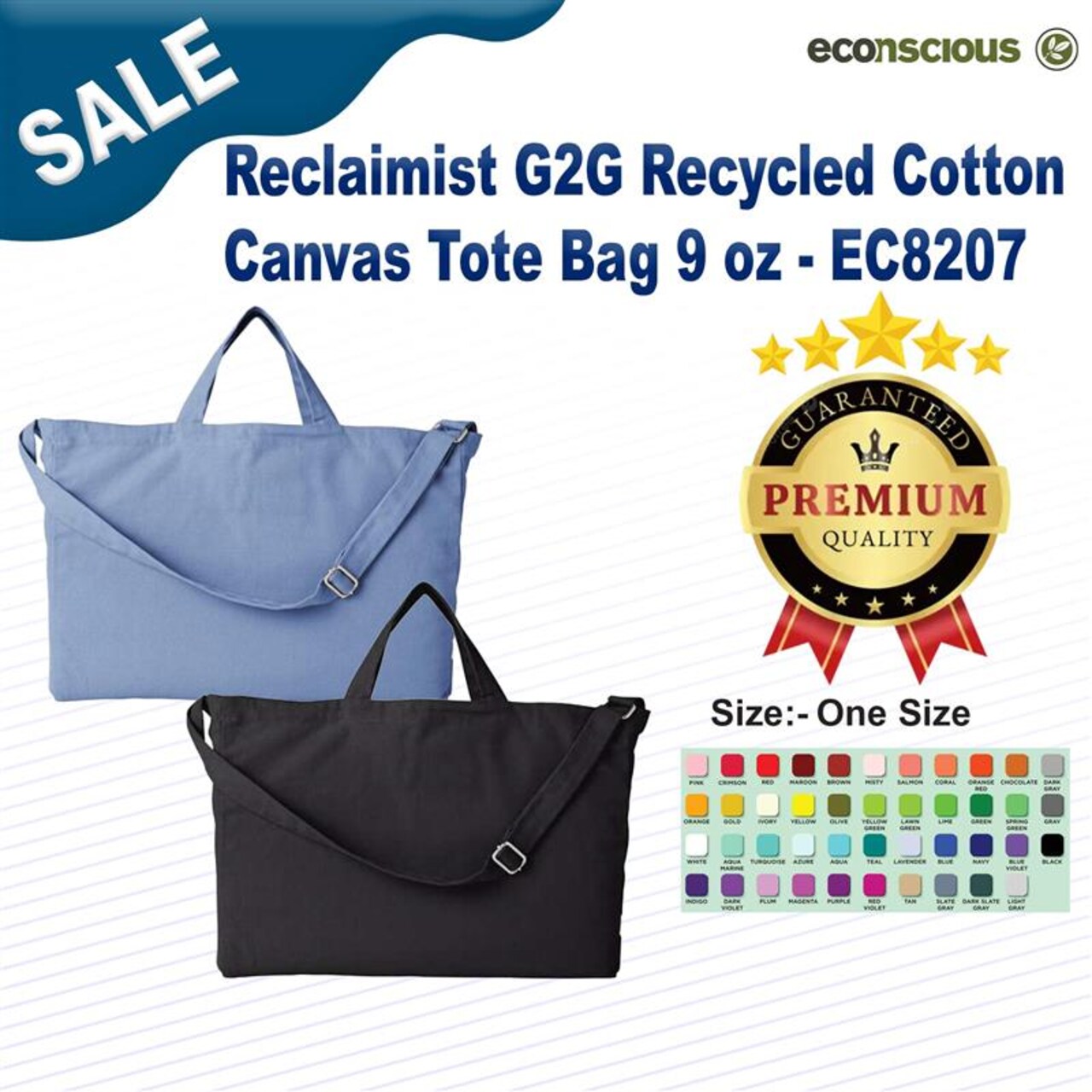 Econscious® Reclaimist G2G Recycled Cotton Canvas Tote Bag 9 Oz